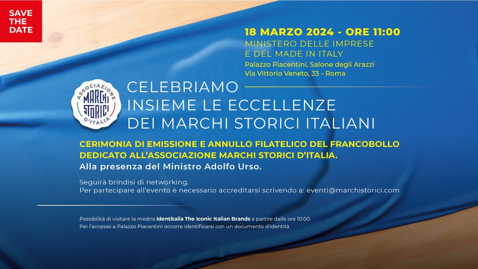 Cerimonia di annullo filatelico del francobollo dedicato all’Associazione Marchi Storici d’Italia